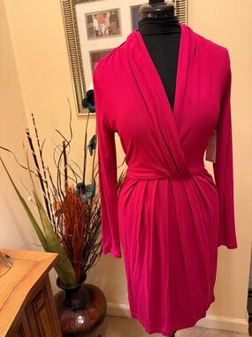 Karen Kane Women’s Fuchsia Wrap Dress -